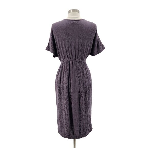 Amuse Society Crinkle Texture Gray Button Dress Womens Medium - Picture 4 of 9